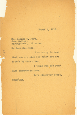 Letter from W.E.B. Du Bois to Major Ford
